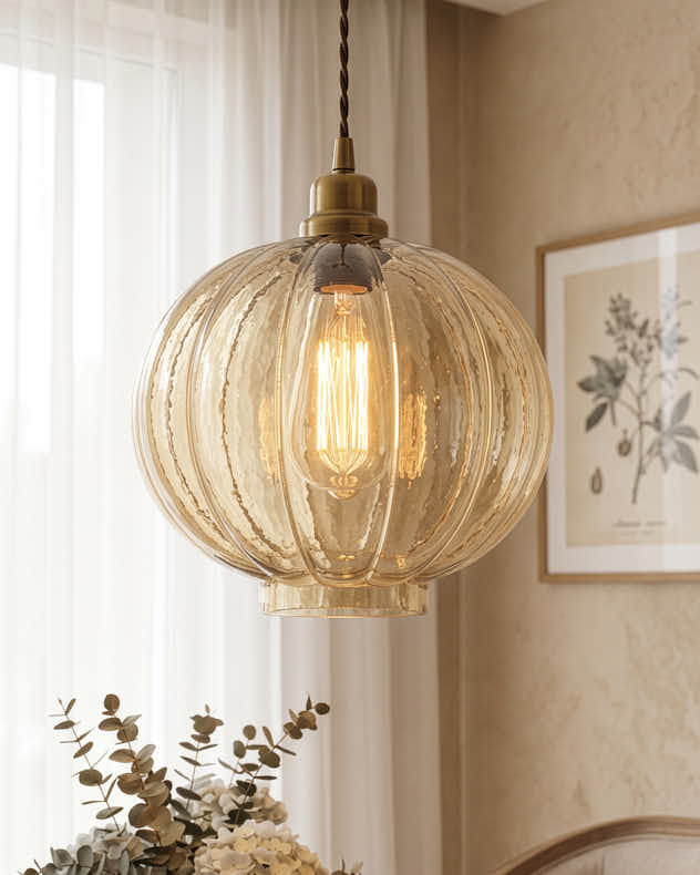 Smoked Glass Dimple Pendant Light