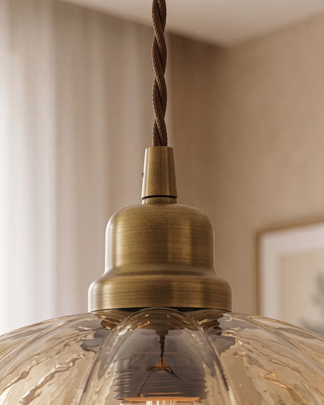 Smoked Glass Dimple Pendant Light