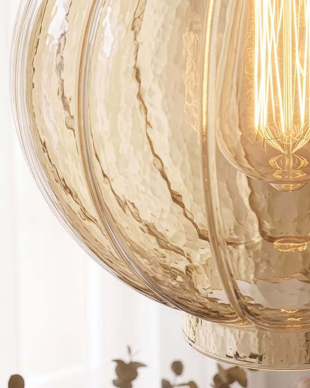 Smoked Glass Dimple Pendant Light
