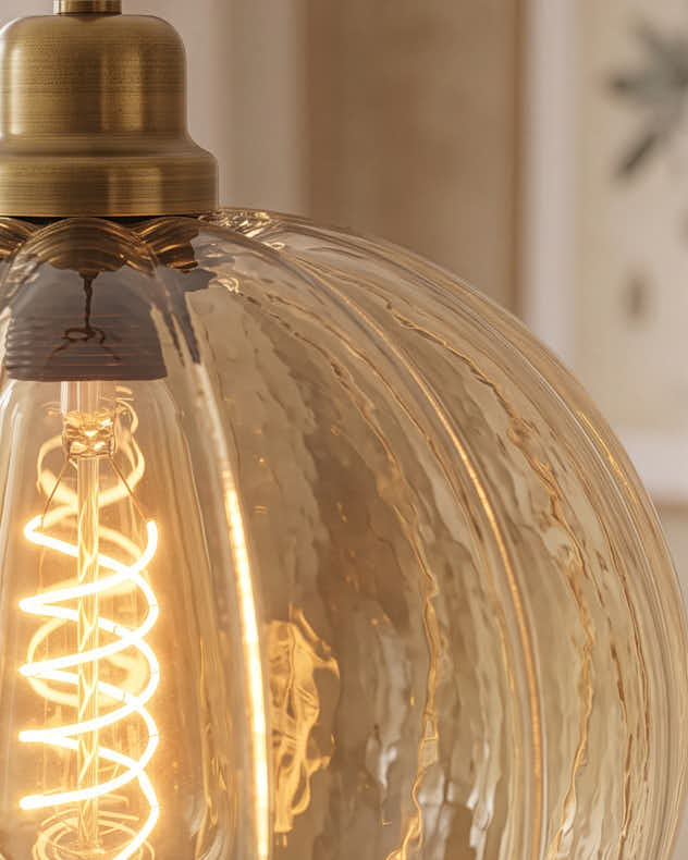 Smoked Glass Dimple Pendant Light