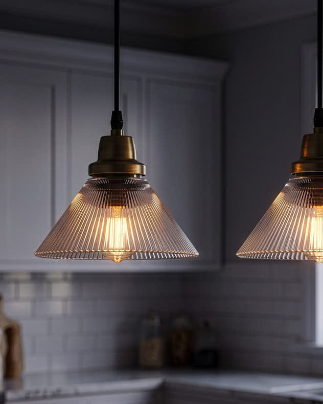 Glass Cone Pendant Ceiling Light