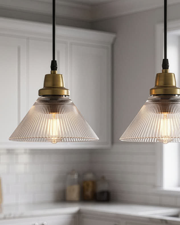 Glass Cone Pendant Ceiling Light