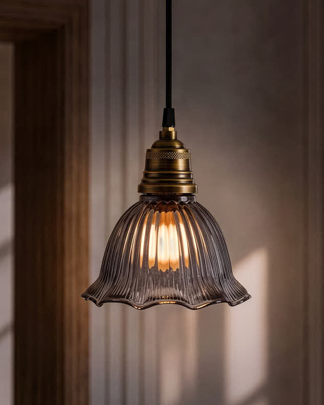 Flora Smoked Glass Ceiling Light