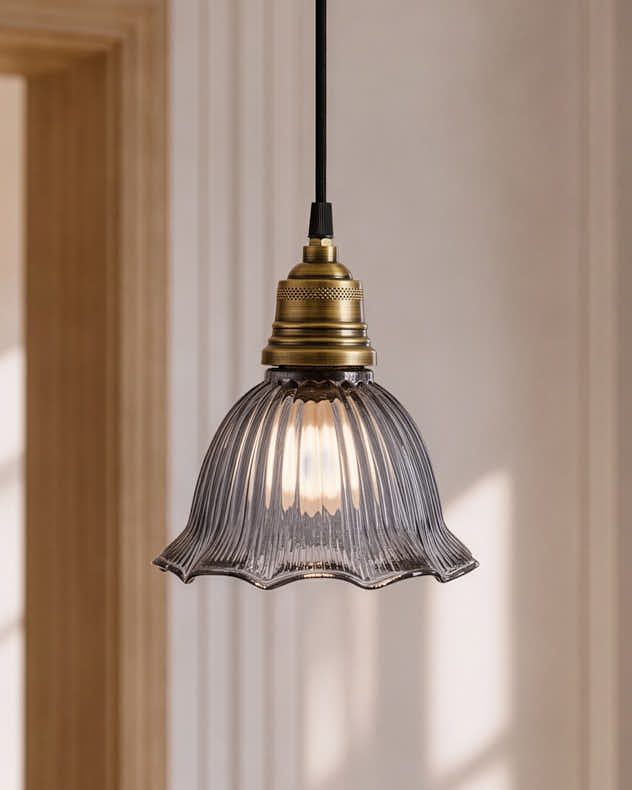 Flora Smoked Glass Ceiling Light
