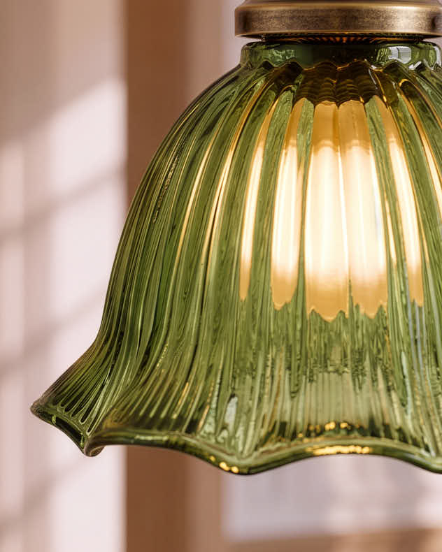 Flora Olive Glass Ceiling Light