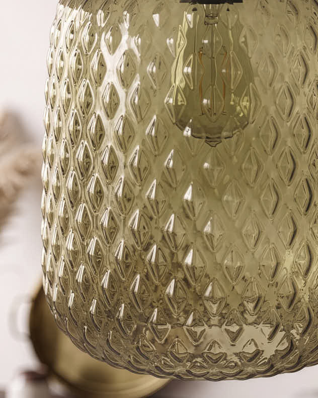 Embossed Amber Ceiling Light