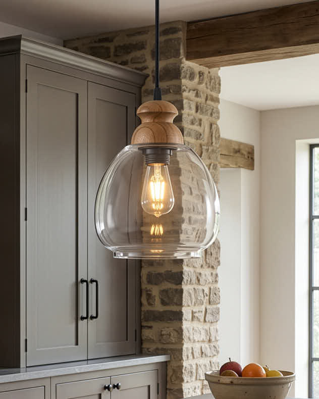 Clear Glass Globe Pendant Light