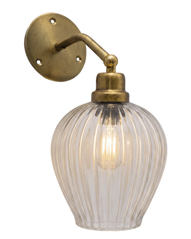 Pleated Brass Wall Light