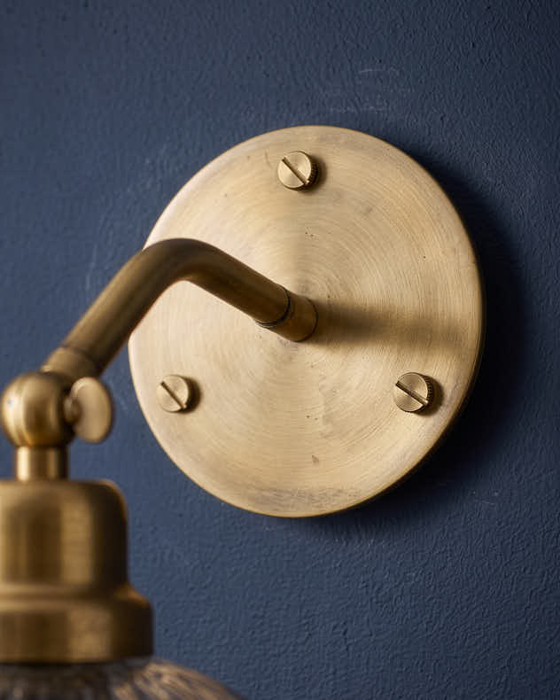 Pleated Brass Wall Light