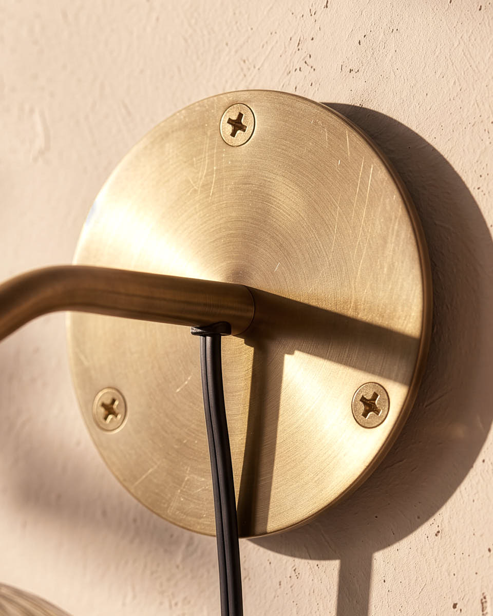 Pleated Brass Wall Light