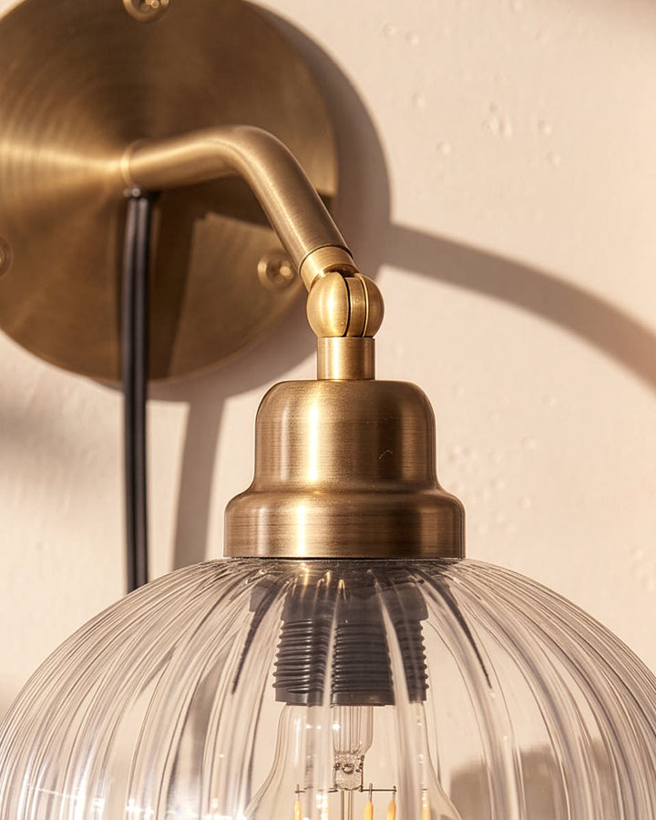 Pleated Brass Wall Light