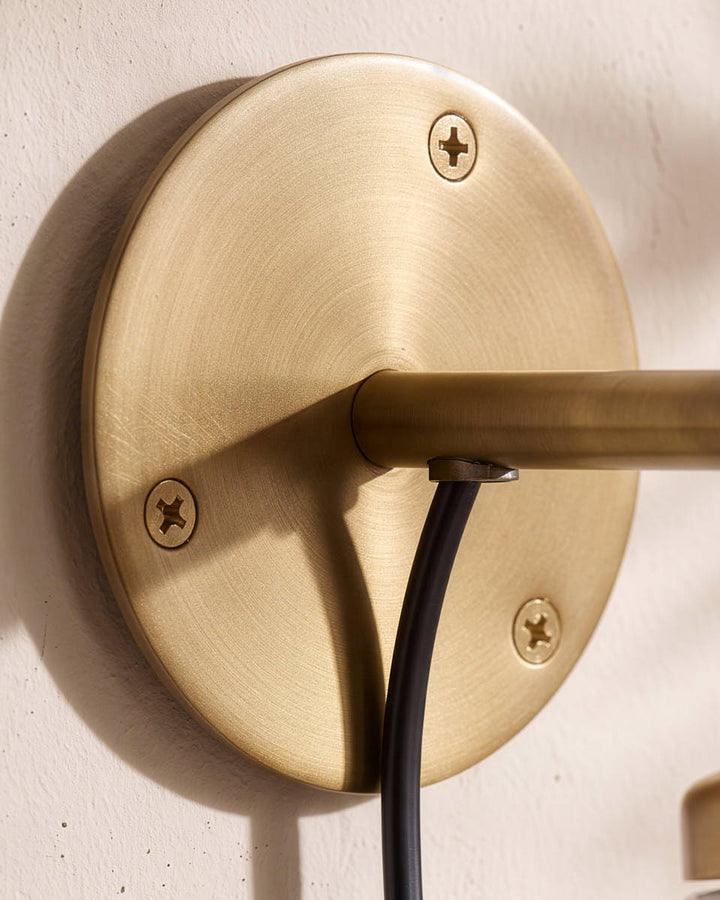 Glass Cone Brass Wall Light