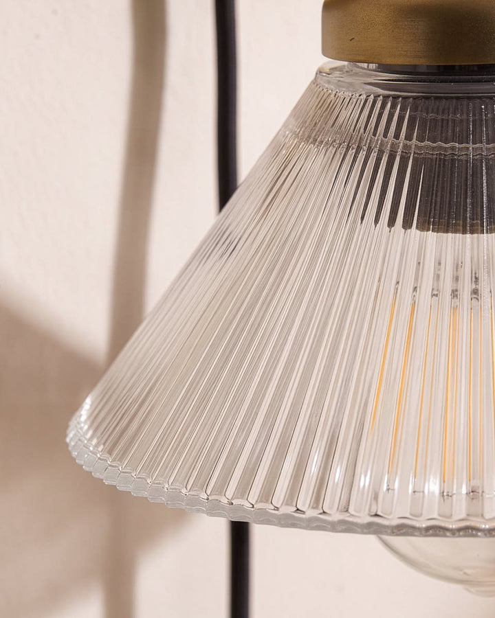 Glass Cone Brass Wall Light