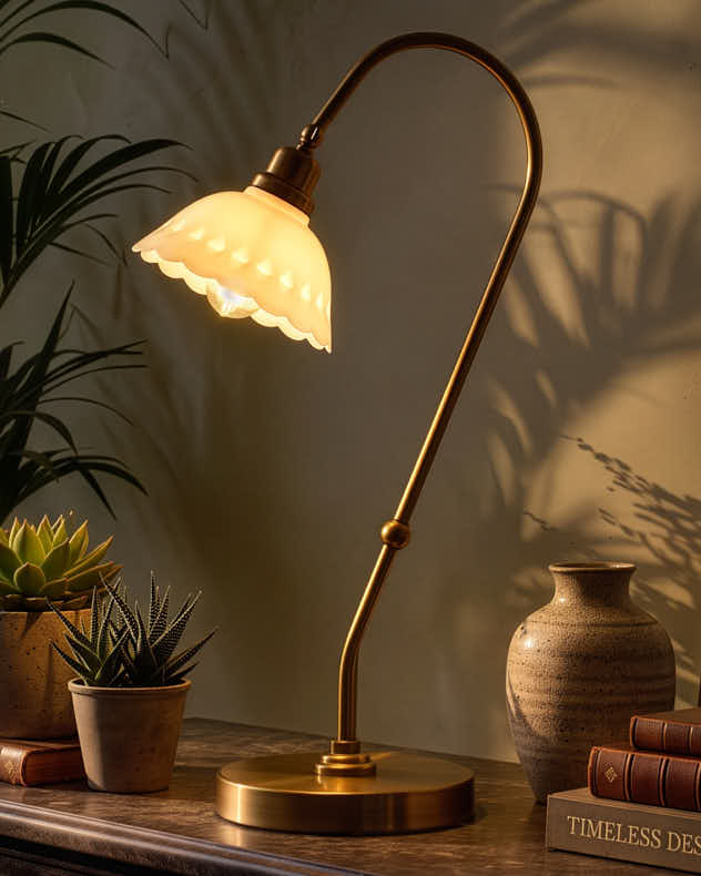 Ivory Fleur Desk Lamp