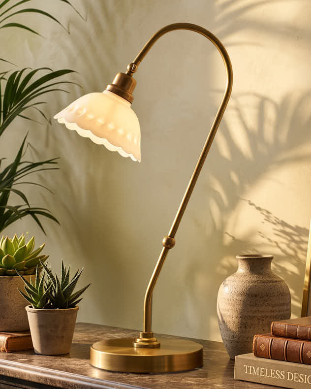 Ivory Fleur Desk Lamp