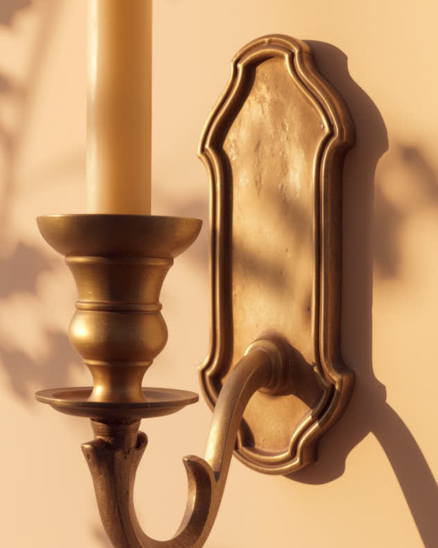 Antique Brass Wall Candlestick Holder
