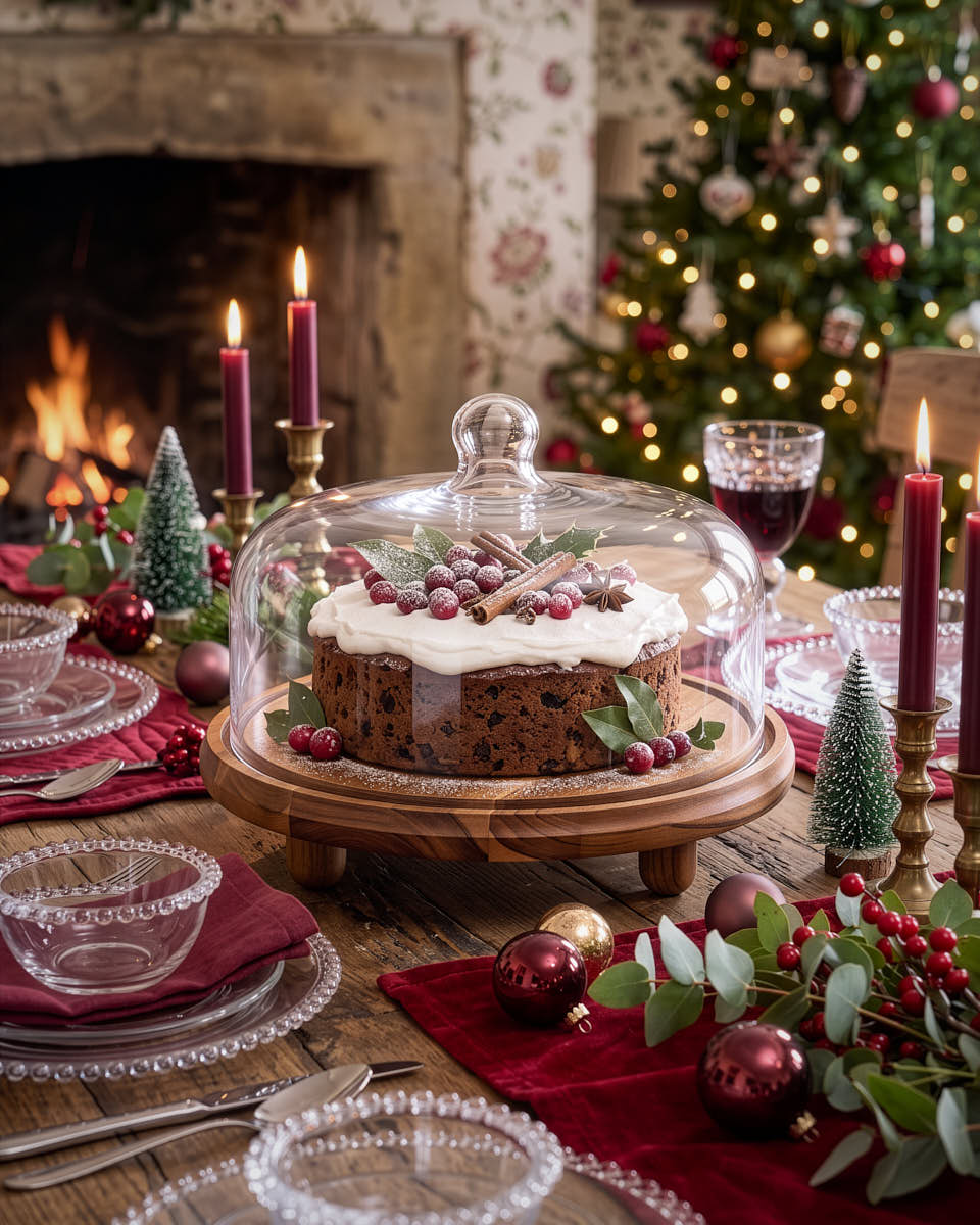 Natural Wood Cake Stand and Cloche