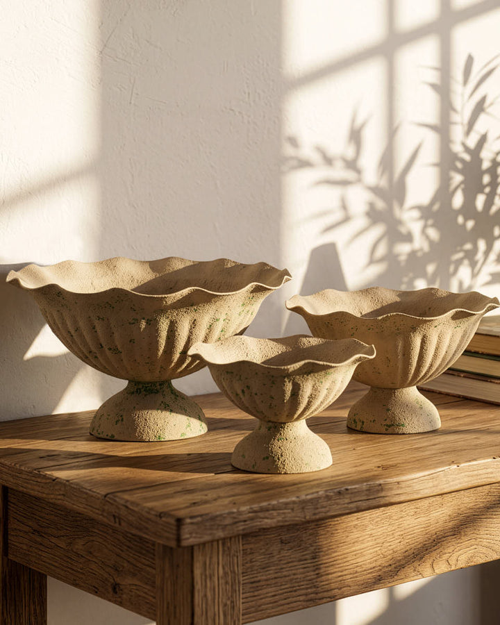 Set of 3 Wave Finish Urn Planters