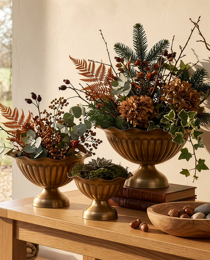 Set of 3 Wave Finish Urn Planters