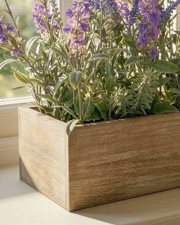 Faux Flowers - Lavender Window Box Arrangement