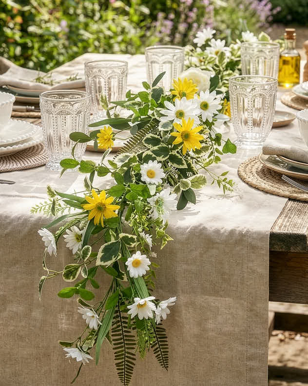 Plastic & Polyester Garlands - Daisy Chain Spring Garland