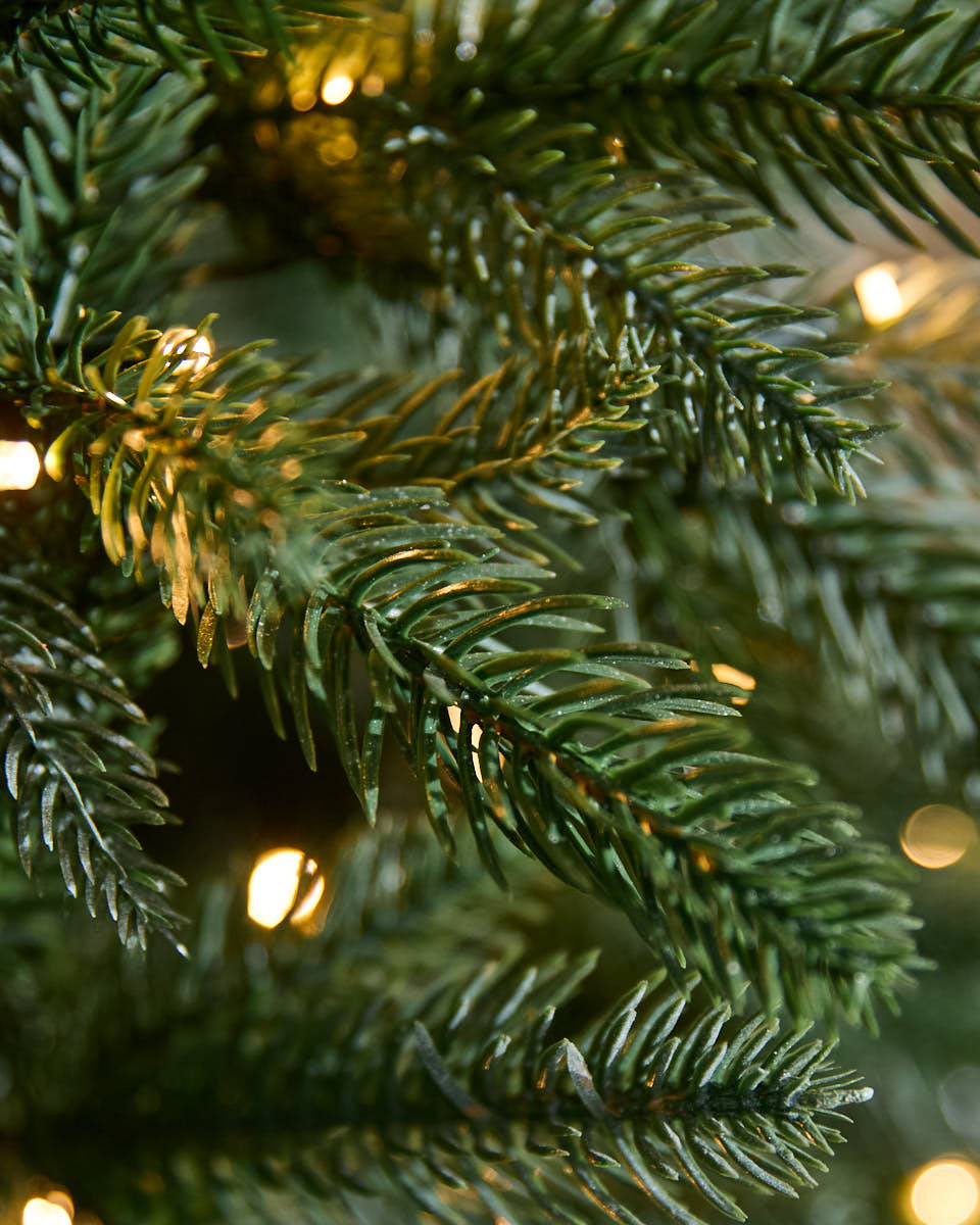 Evergreen Pre-Lit Fir Christmas Tree in Faux Wood Pot 7ft