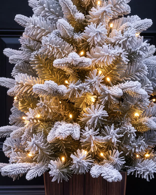 Winterlight Frosted Artificial Front Door Tree 3ft