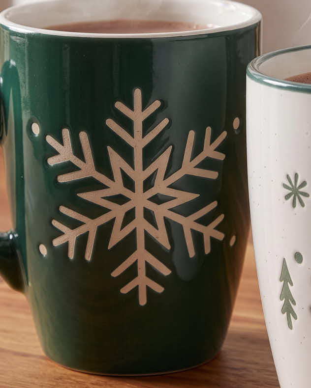 Set of 2 Snowy Forest Mugs