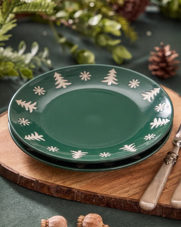 Winter Snowflake Stoneware Side Plates