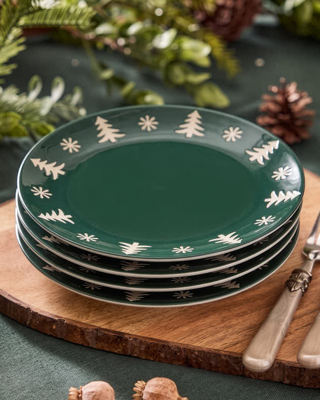 Winter Snowflake Stoneware Side Plates