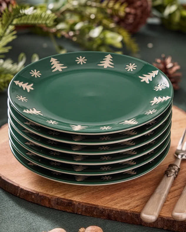 Winter Snowflake Stoneware Side Plates