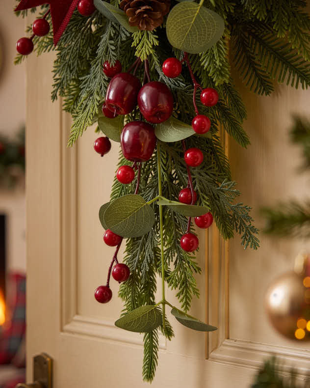 Merlot Yule Teardrop Swag 15"