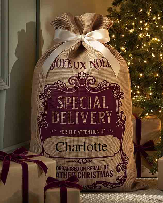 Personalised Joyeux Noel Christmas Jute Sack