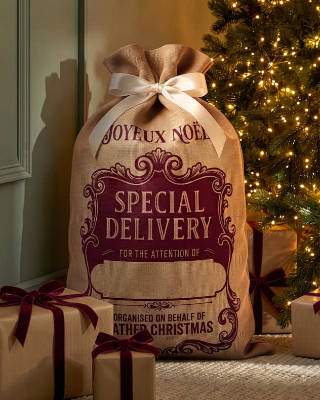 Personalised Joyeux Noel Christmas Jute Sack