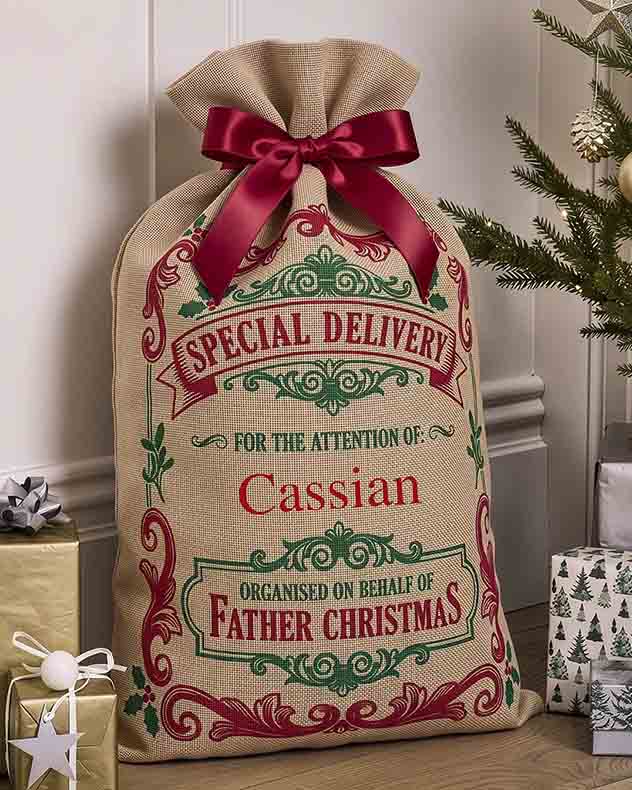 Personalised Jute Christmas Gift Sack