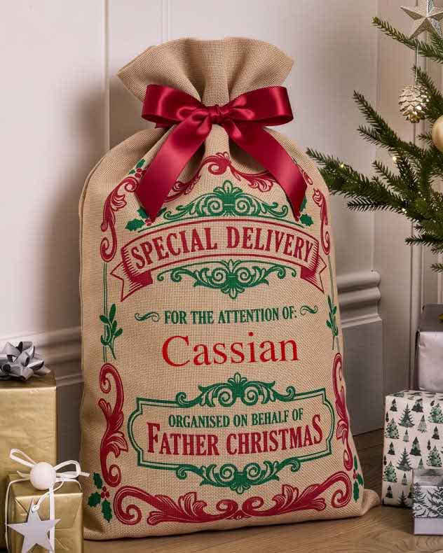 Personalised Jute Christmas Gift Sack