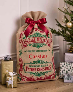 Personalised Jute Christmas Gift Sack