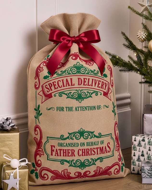 Personalised Jute Christmas Gift Sack