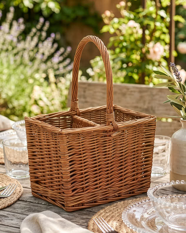 Wicker Double Bottle Wine Carrier