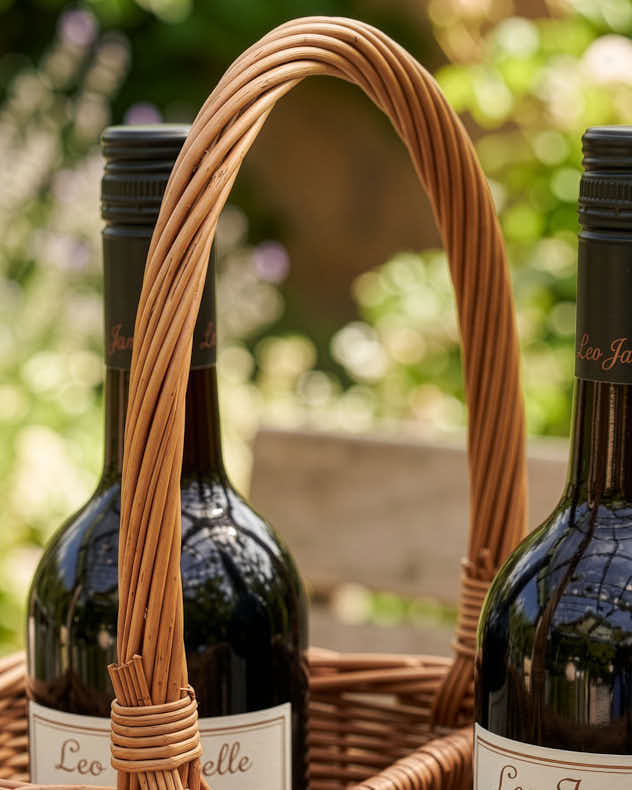 Wicker Double Bottle Wine Carrier