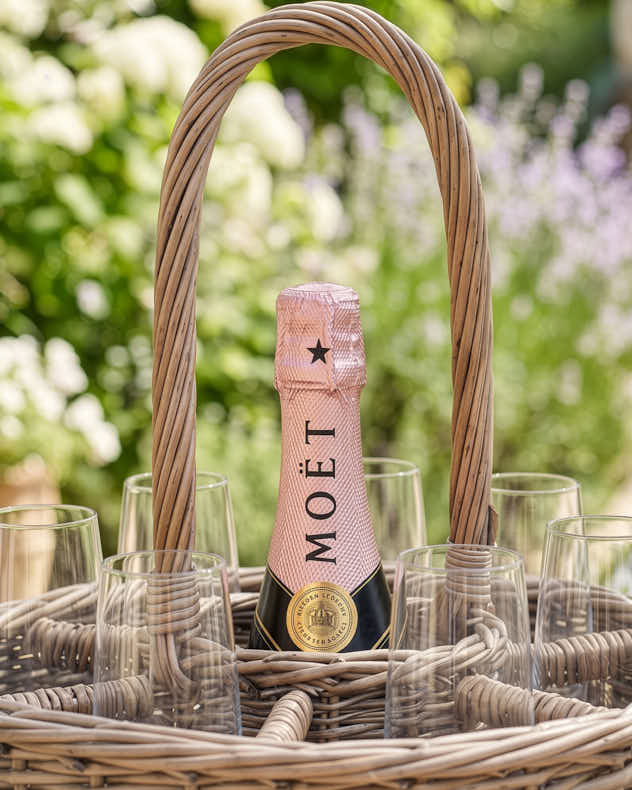 Wicker Bottle and Glass Holder