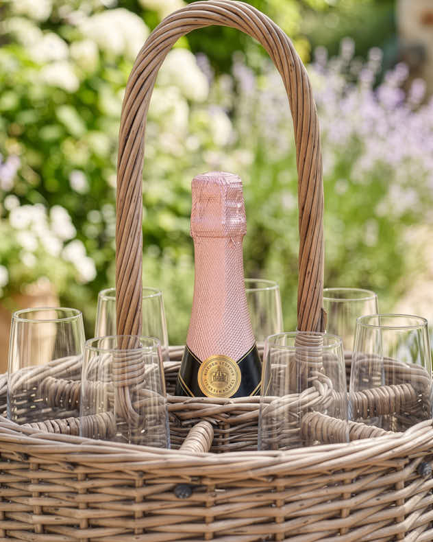 Wicker Bottle and Glass Holder