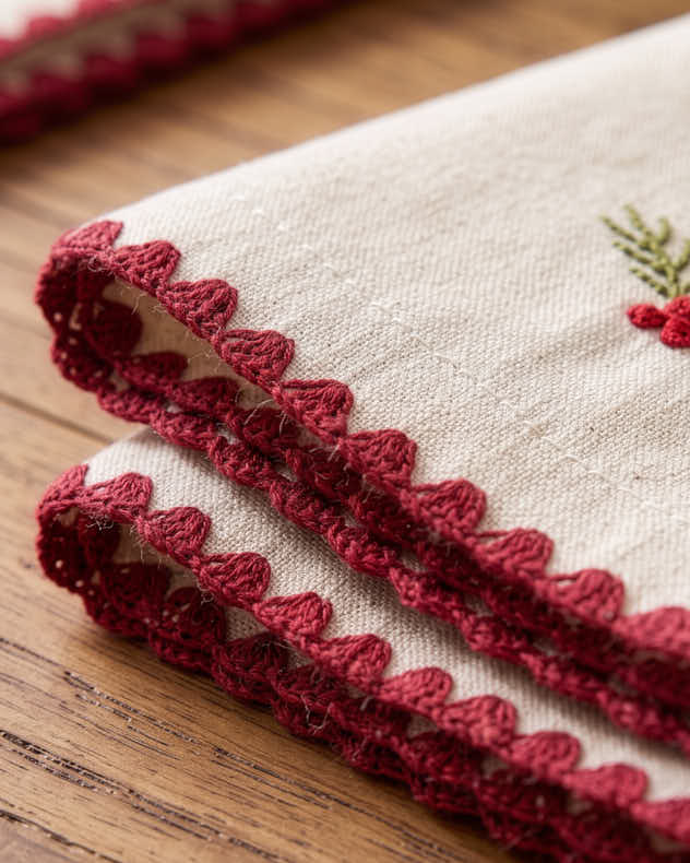 Set of 4 Hulver Embroidered Napkins