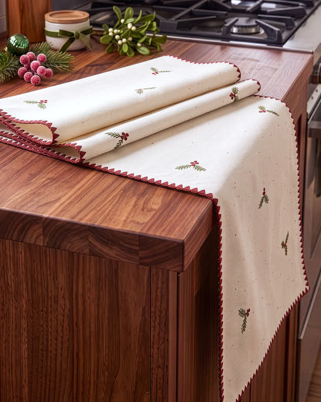 Hulver Embroidered Table Runner - 180cm
