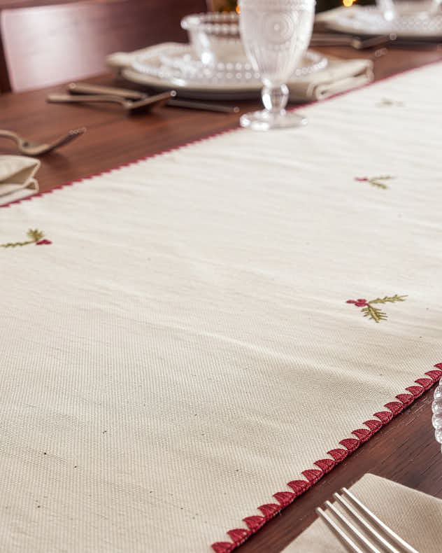 Hulver Embroidered Table Runner - 180cm