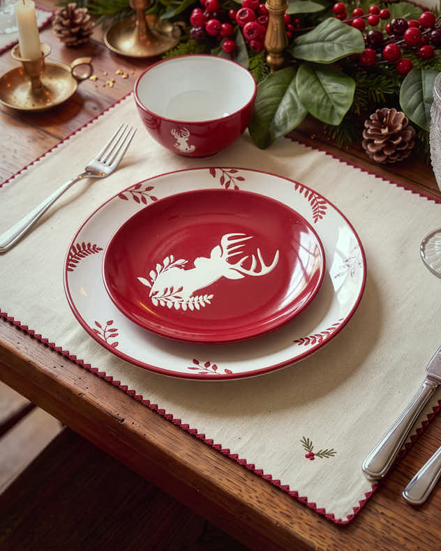 Set of 4 Hulver Embroidered Placemats