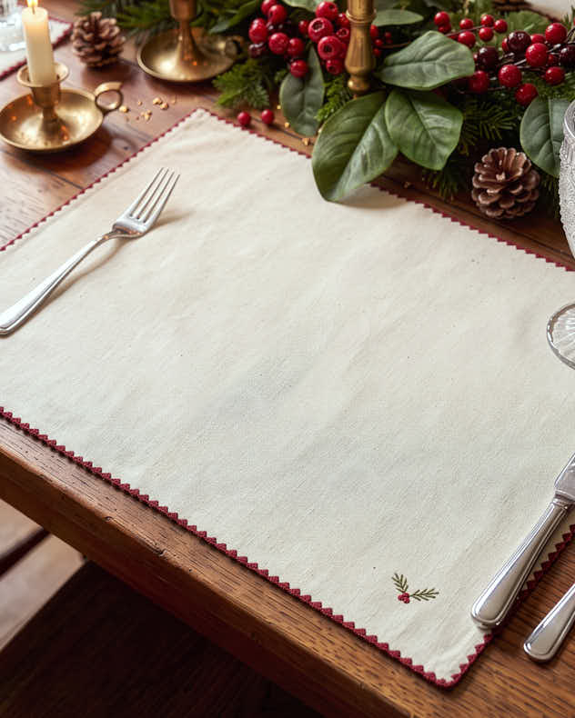 Set of 4 Hulver Embroidered Placemats