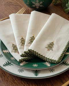 Set of 4 Jól Embroidered Napkins