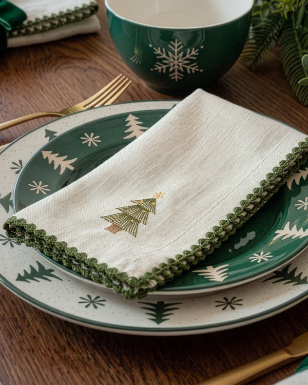 Set of 4 Jól Embroidered Napkins