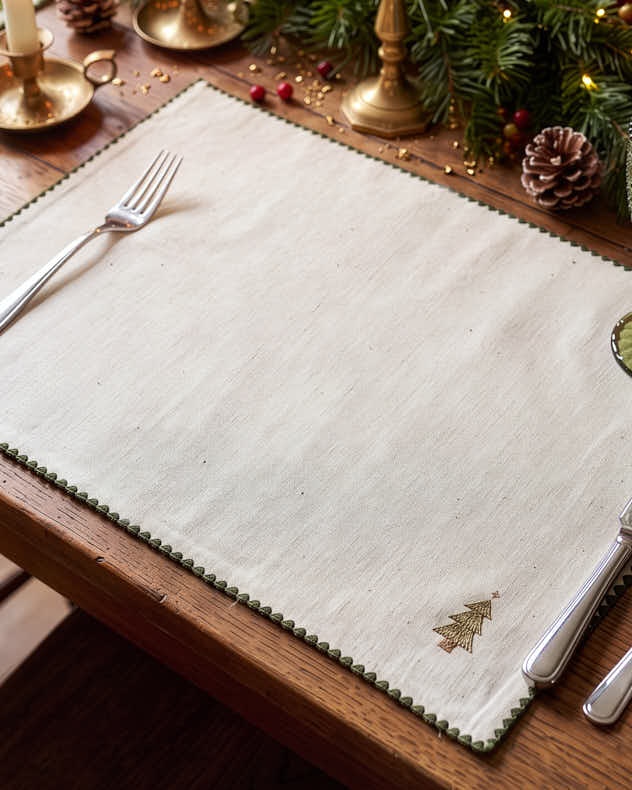 Set of 4 Jól Embroidered Placemats